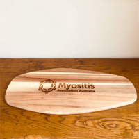 Myositis Association - acacia wood cheeseboard engraved - oval